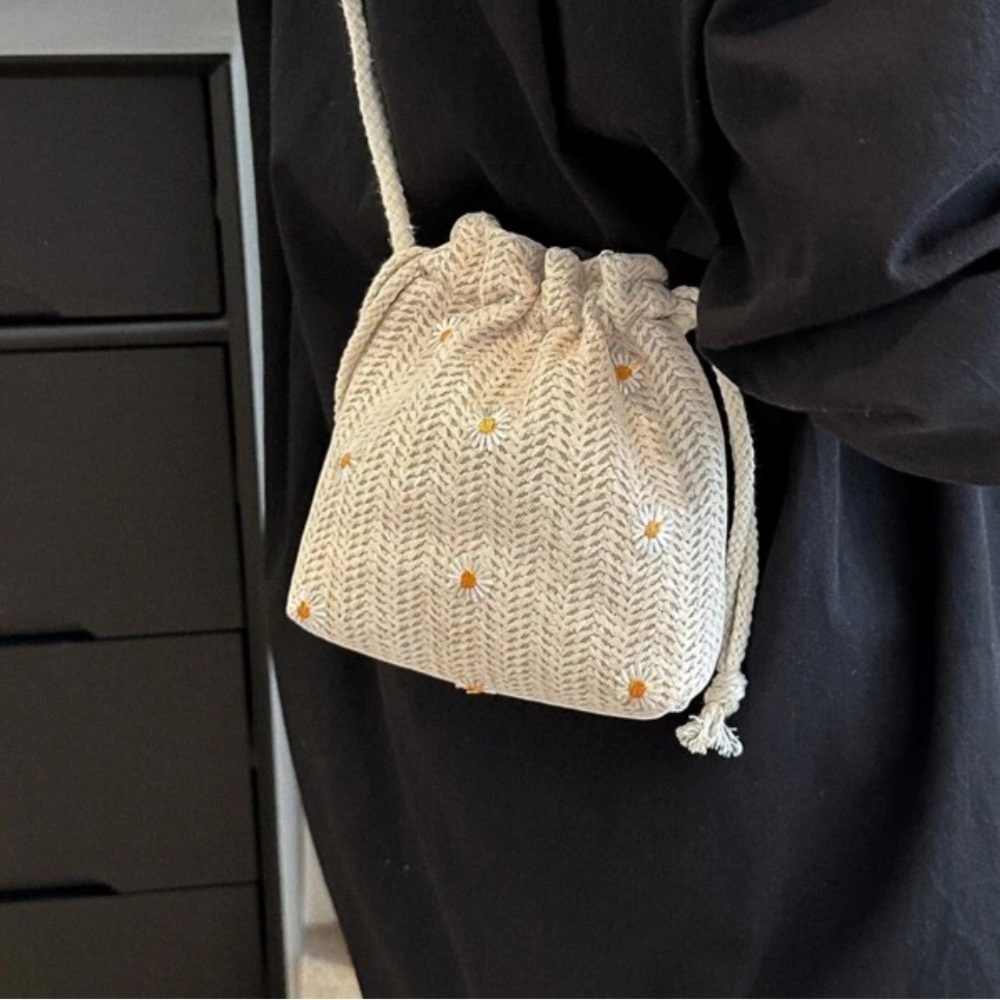 Unique Cream Drawstring Women mini  Bag